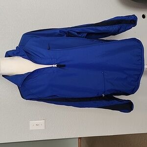 Nike 3/4 Zip Windbreaker Men's Size XL Blue with Black Accent Striped Me…